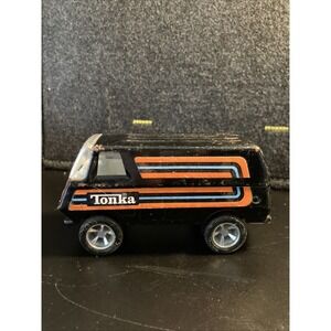 Tonka #55450 Metal Black w/‎ Orange Stripes Vintage 70's Van Made In The USA